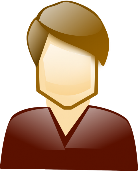 Man with crimson shirt