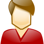 Man with red shirt